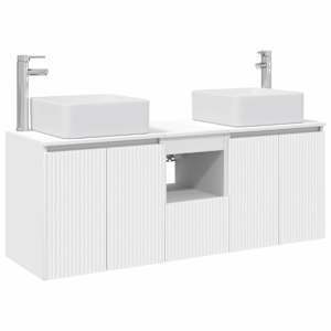 vidaXL Vannitoa kapikomplekt 3 tk Valge 53 x 35 x 63 cm Tehispuit