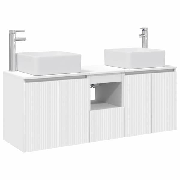vidaXL Vannitoa kapikomplekt 3 tk Valge 53 x 35 x 63 cm Tehispuit