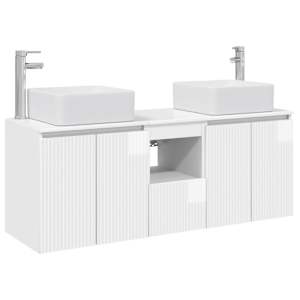 vidaXL Vannitoa kapikomplekt 3 tk K&otilde;rgl&auml;ikega valge 53 x 35 x 63 cm