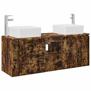 vidaXL Vannitoa kapikomplekt 3 tk Suitsutatud tamm 53 x 35 x 63 cm