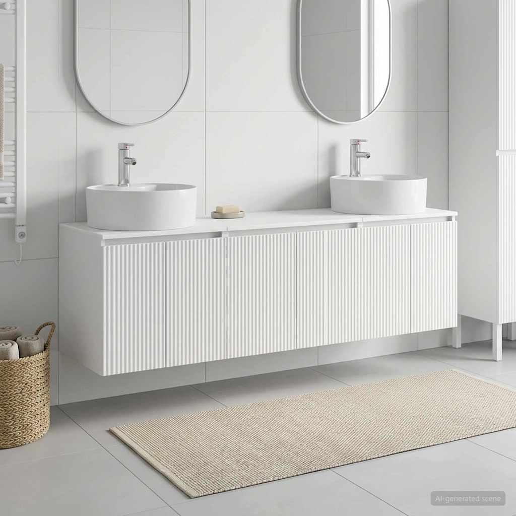 vidaXL Badrumsskåpsset 3 st Vit 49,5 x 44,5 x 65 cm Konstruerat trä