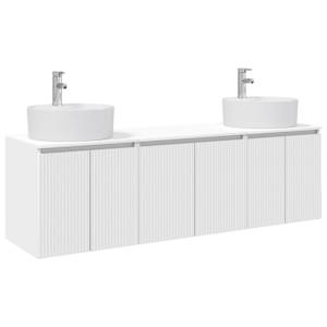 vidaXL Vannitoa kapikomplekt 3 tk Valge 161.5 x 44.5 x 82 cm Tehispuit
