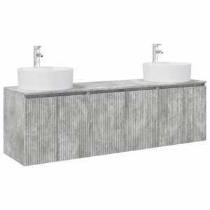 vidaXL Vannitoa kapikomplekt 3 tk Betoonhall 49,5 x 44,5 x 65 cm