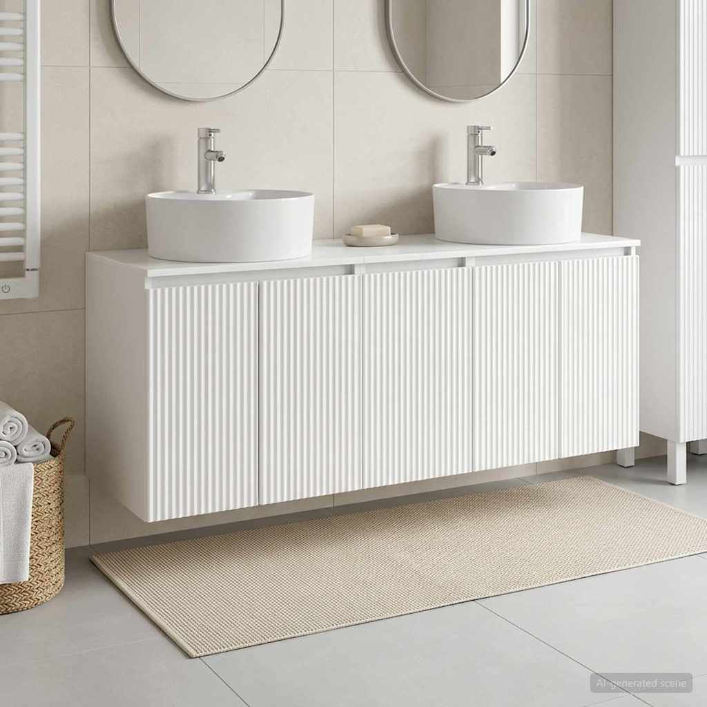 vidaXL Badrumsskåpsset 3 st Vit högglans 161,5 x 44,5 x 82 cm