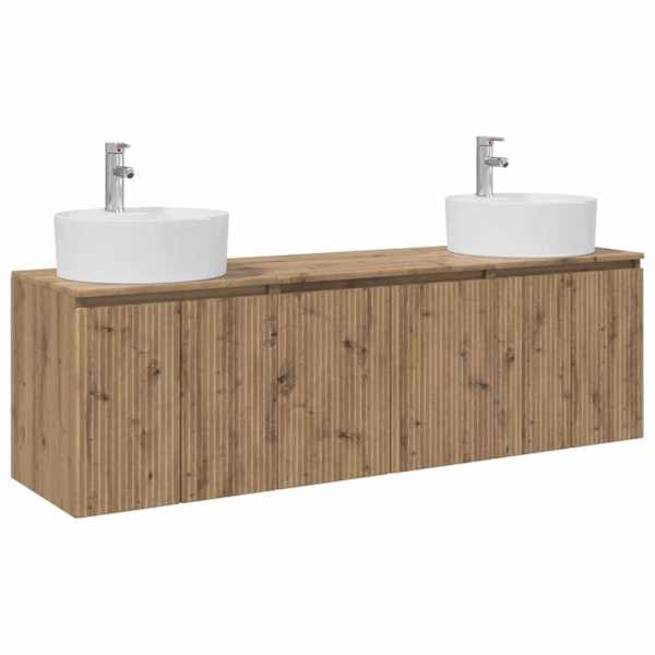 vidaXL Vannitoa kapikomplekt 3 tk Artisan tamm 49,5 x 44,5 x 65 cm