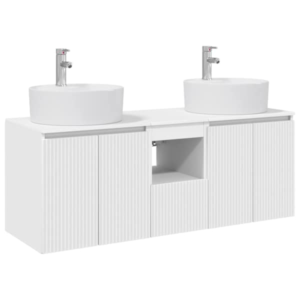 vidaXL Vannitoa kapikomplekt 3 tk Valge 49,5 x 44,5 x 65 cm Tehispuit