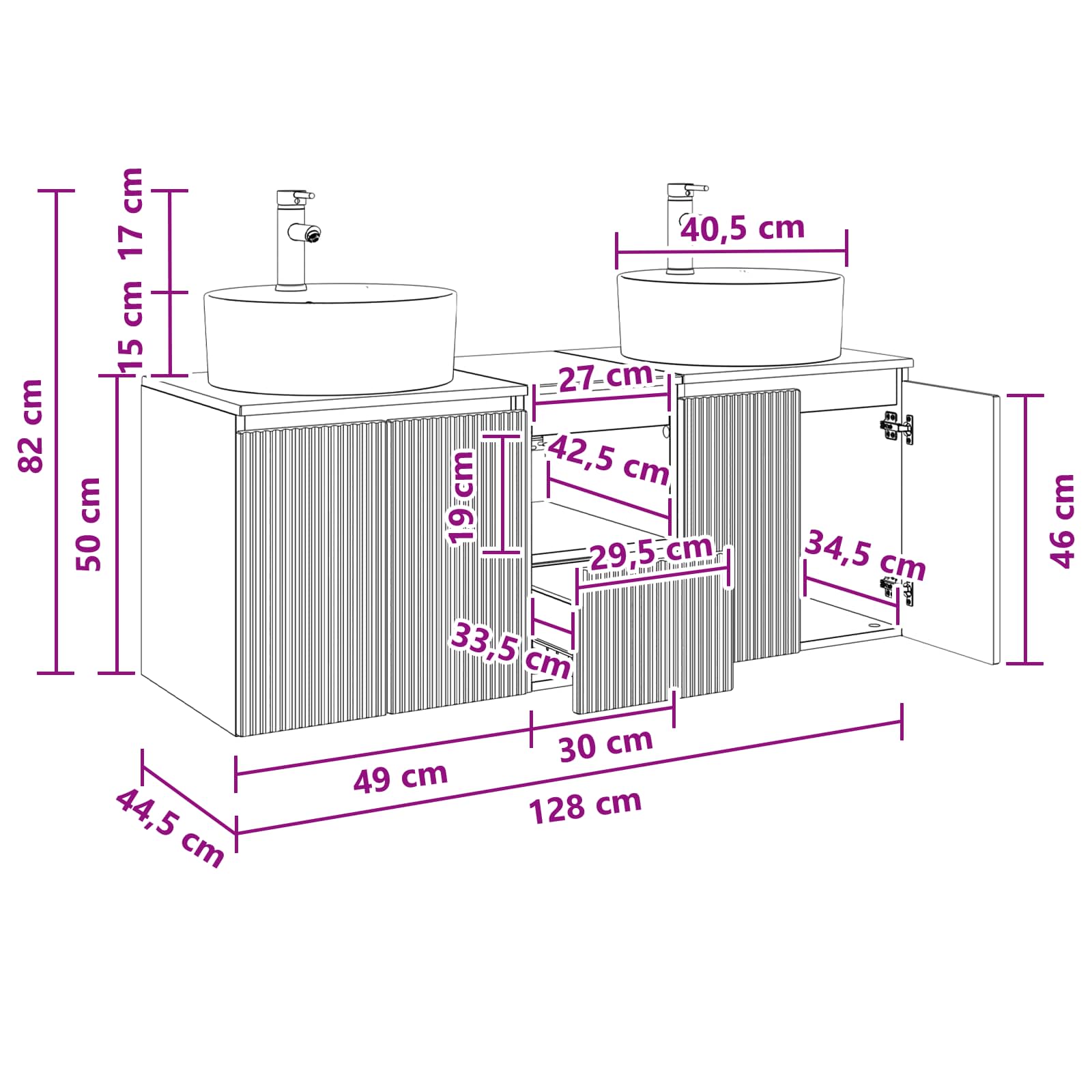 Bathroom Cabinet Set size guide