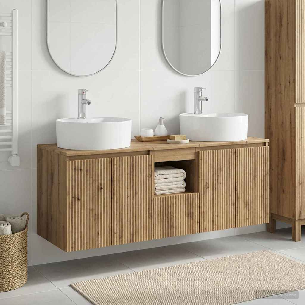 vidaXL Badezimmerschrank-Set 3 Stk. Artisan-Eiche 49,5 x 44,5 x 65 cm