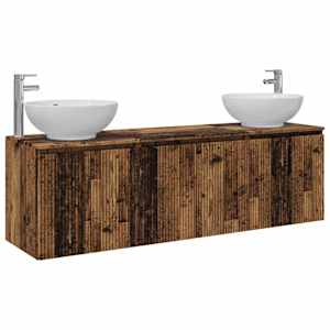 vidaXL Vannitoa kapikomplekt 3 tk Vana puit 49,5 x 44,5 x 65 cm