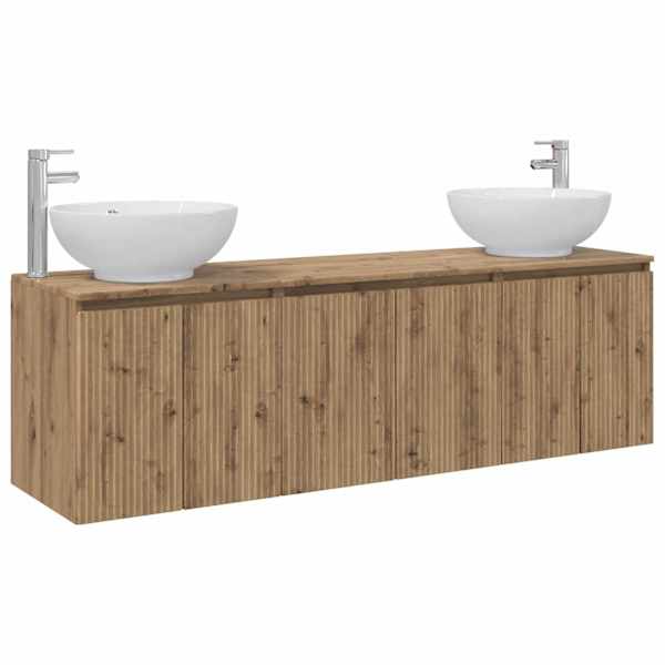 vidaXL Vannitoa kapikomplekt 3 tk Artisan tamm 49,5 x 44,5 x 65 cm