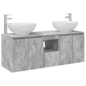 vidaXL Vannitoa kapikomplekt 3 tk Betoonhall 49,5 x 44,5 x 65 cm