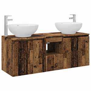 vidaXL Vannitoa kapikomplekt 3 tk Vana puit 49,5 x 44,5 x 65 cm