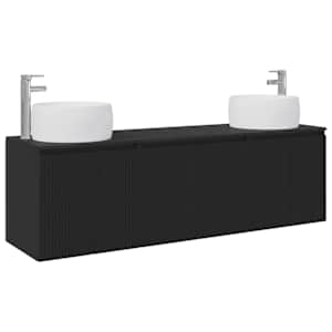 vidaXL Vannitoa kapikomplekt 3 tk Must 49,5 x 44,5 x 66 cm Tehispuit