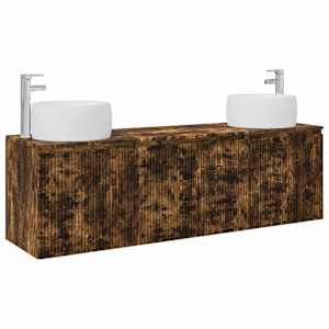 vidaXL Vannitoa kapikomplekt 3 tk Suitsutatud tamm 49,5 x 44,5 x 66 cm