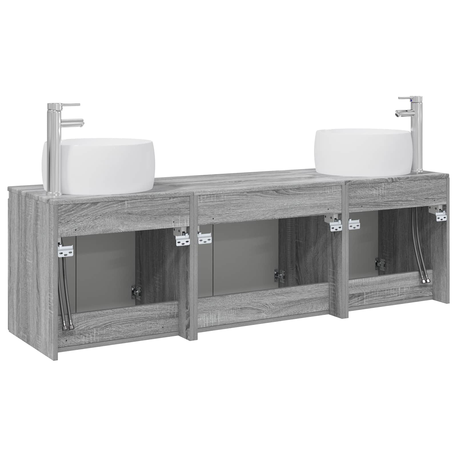 Komplet omaric za kopalnico 3 kos Siva Sonoma