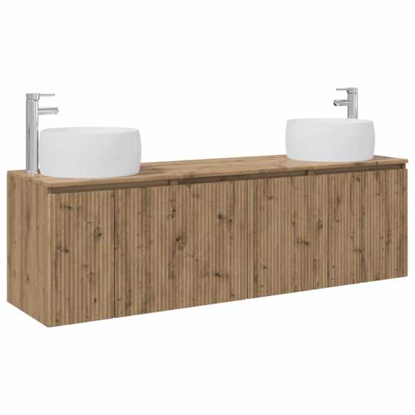 vidaXL Vannitoa kapikomplekt 3 tk Artisan tamm 49,5 x 44,5 x 66 cm