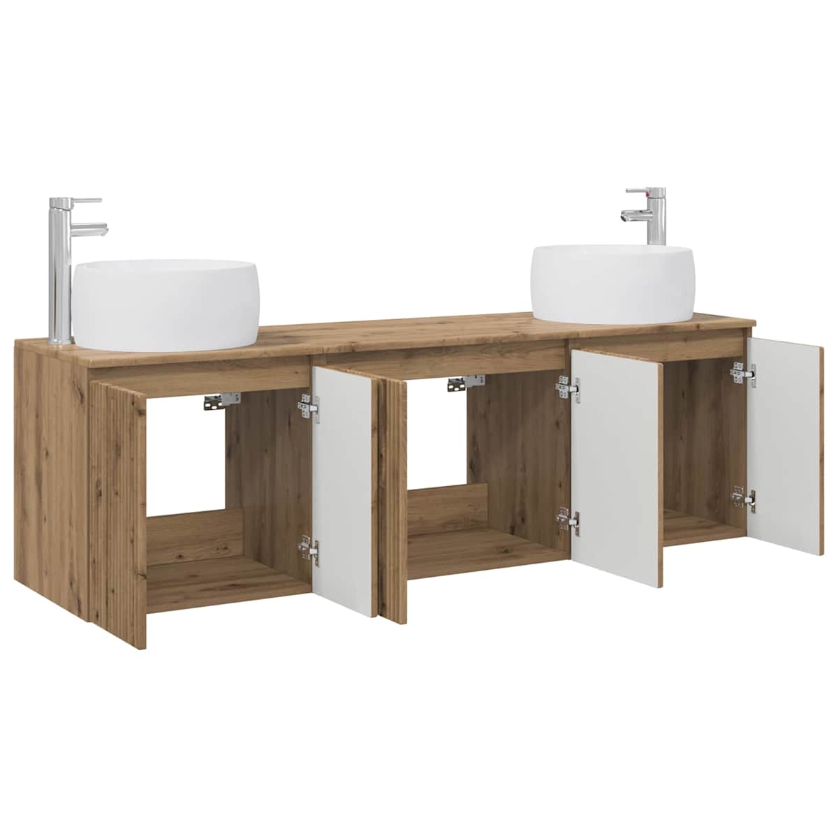 Badeværelsesskabsæt 3 stk. 49,5 x 44,5 x 66 cm - Billede 3