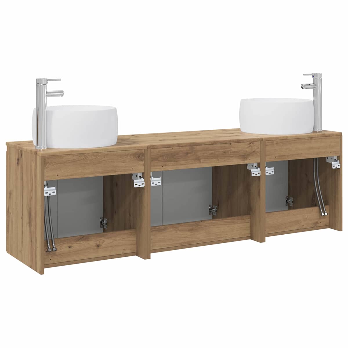 Badeværelsesskabsæt 3 stk. 49,5 x 44,5 x 66 cm - Billede 7