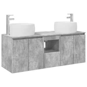 vidaXL Vannitoa kapikomplekt 3 tk Betoonhall 49,5 x 44,5 x 66 cm