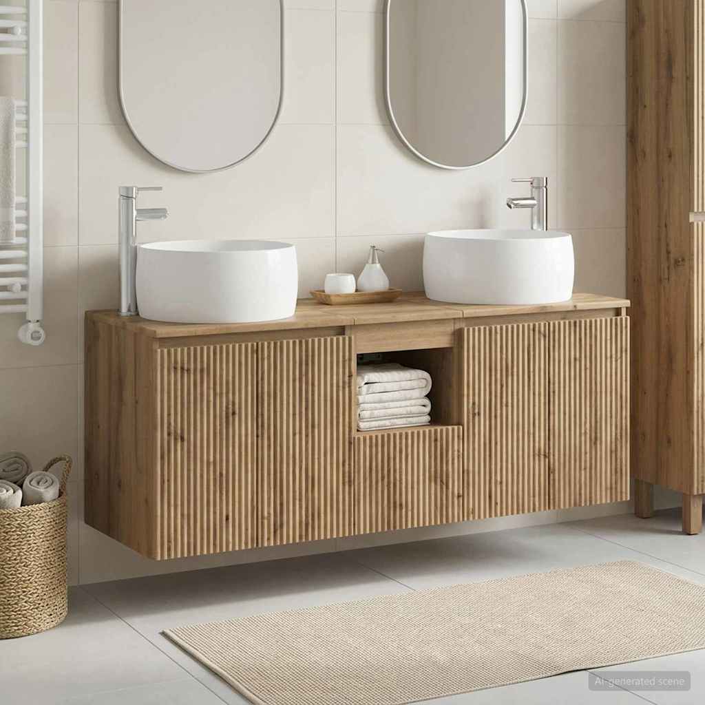 Vannitoa kapikomplekt 3 tk Artisan tamm 49,5 x 44,5 x 66 cm