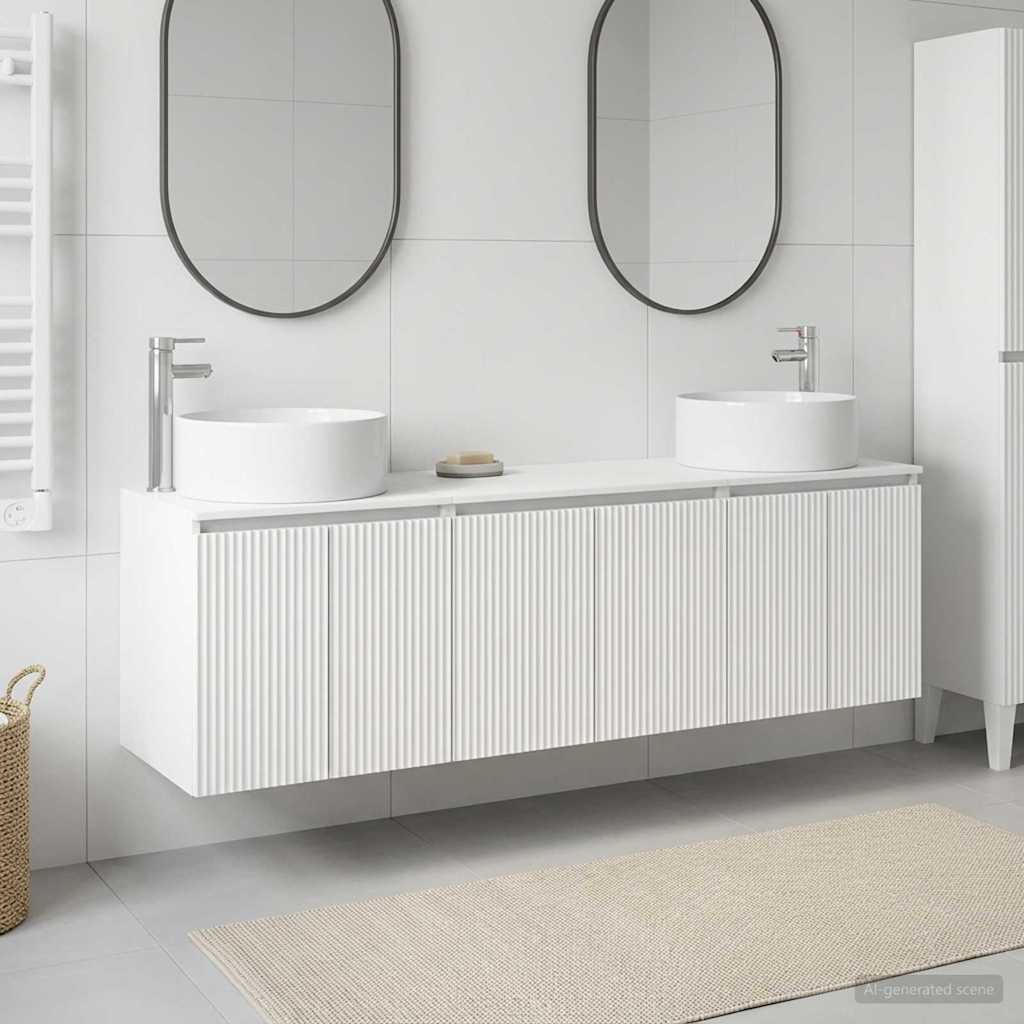 vidaXL Badrumsskåpsset 3 st Vit 49,5 x 44,5 x 65,5 cm Konstruerat trä