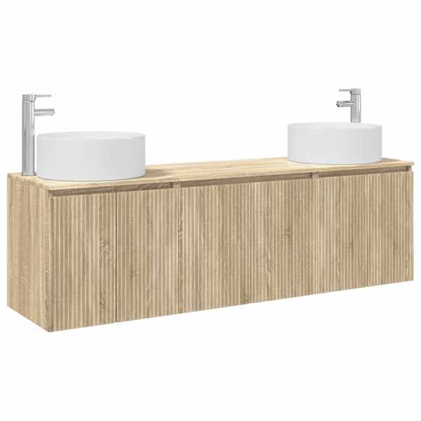 vidaXL Vannitoa kapikomplekt 3 tk Sonoma tamm 49,5 x 44,5 x 65,5 cm