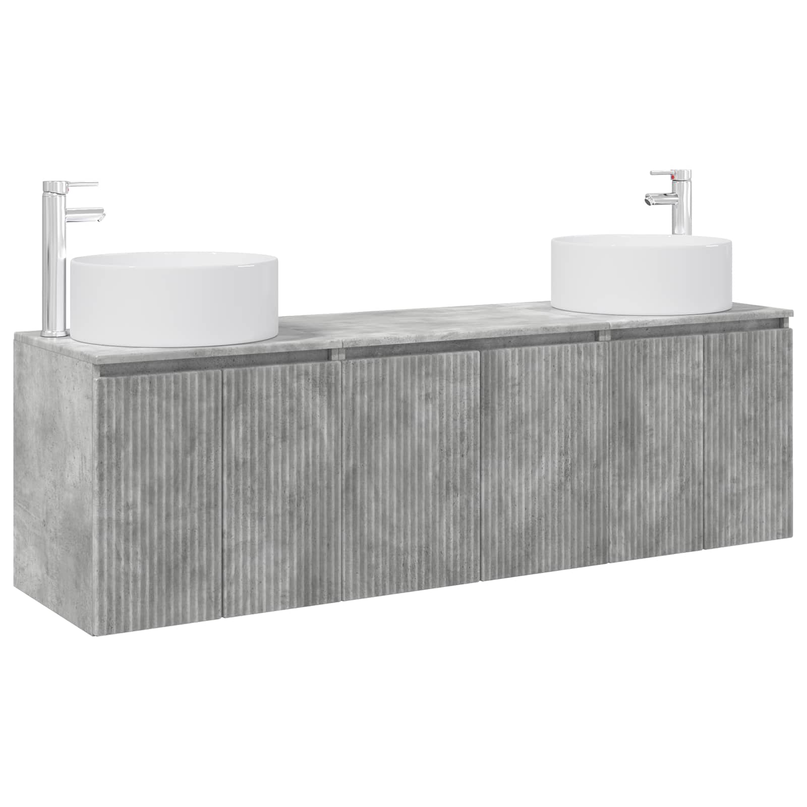 Badkamerkastenset 3 st Betongrijs 49,5 x 44,5 x 65,5 cm - Afbeelding 2