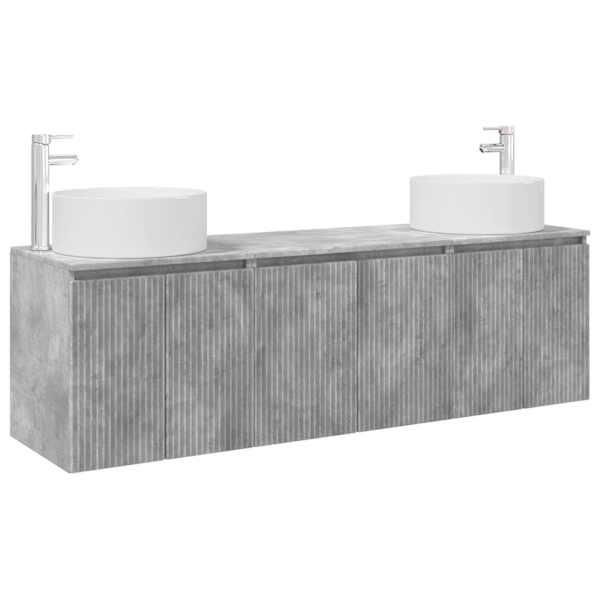 vidaXL Vannitoa kapikomplekt 3 tk Betoonhall 49,5 x 44,5 x 65,5 cm