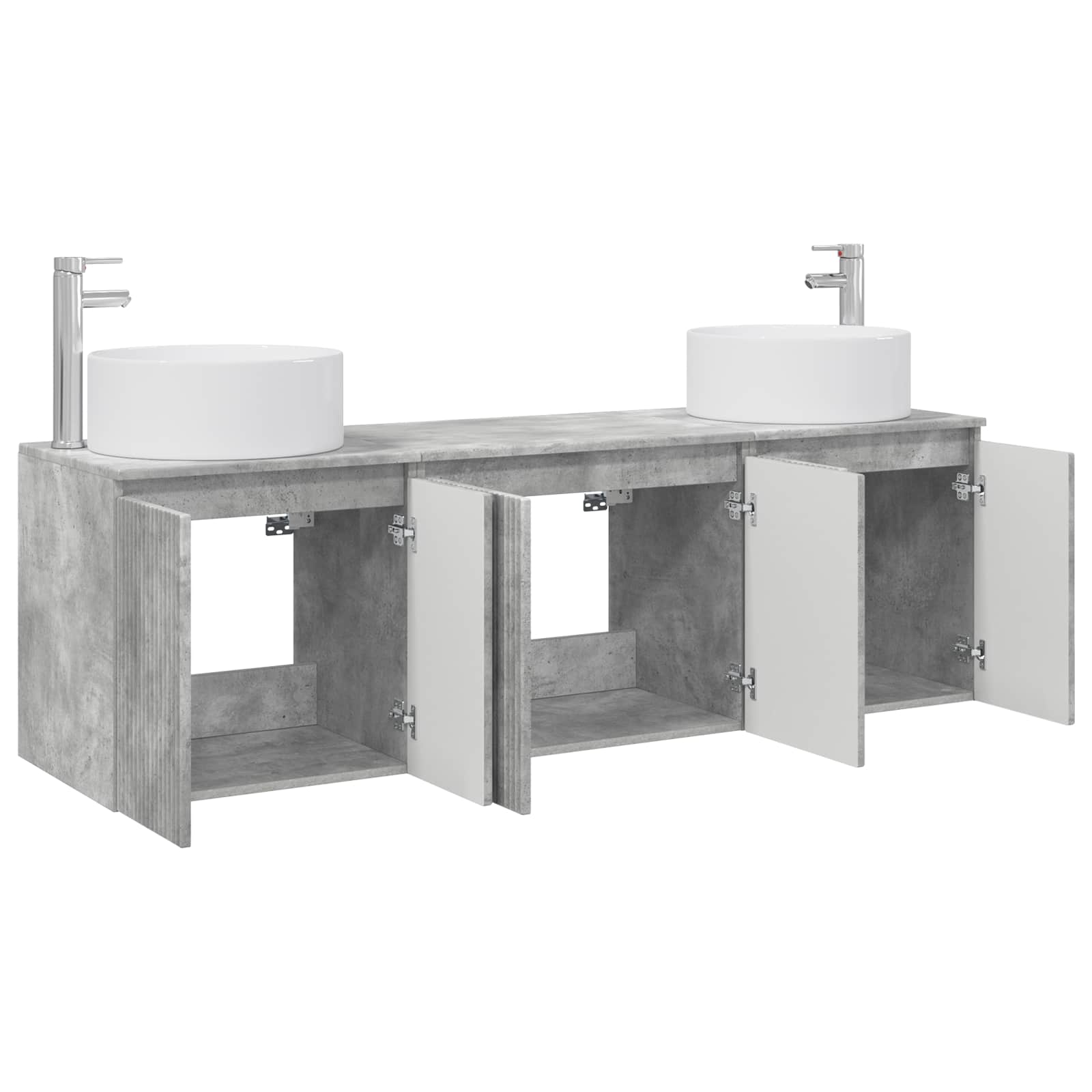 Badkamerkastenset 3 st Betongrijs 49,5 x 44,5 x 65,5 cm - Afbeelding 3