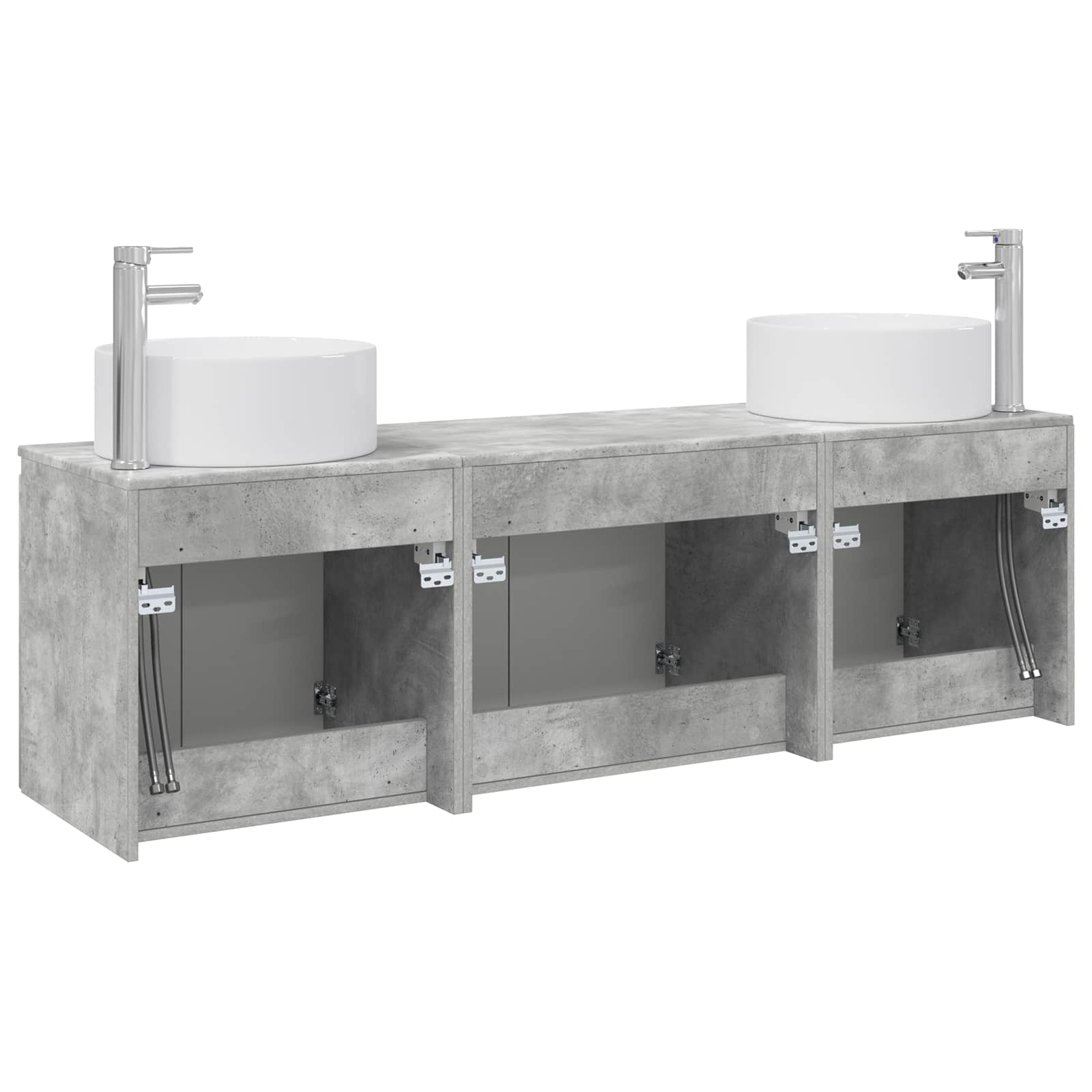 Badkamerkastenset 3 st Betongrijs 49,5 x 44,5 x 65,5 cm - Afbeelding 7