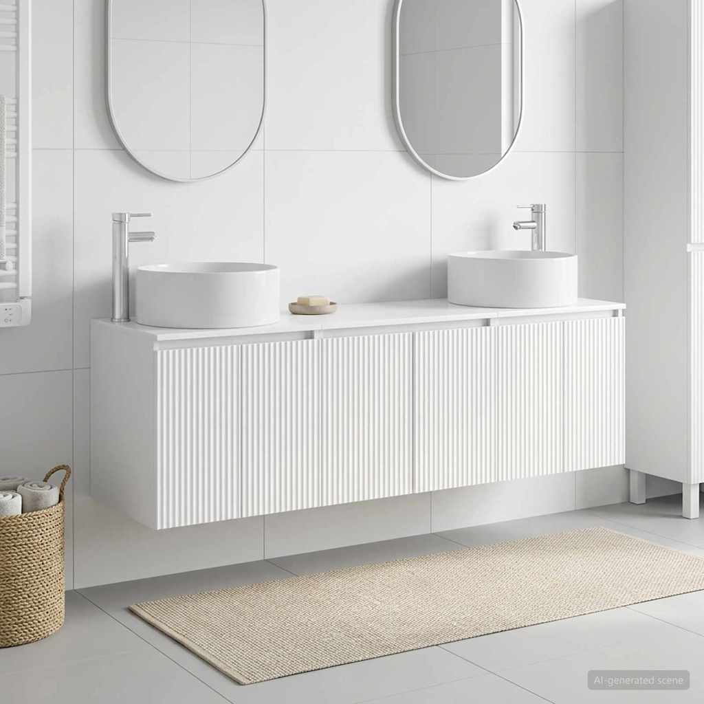 vidaXL Badrumsskåpsset 3 st Vit högglans 49,5 x 44,5 x 65,5 cm