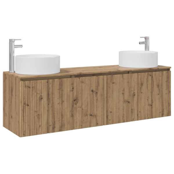 vidaXL Vannitoa kapikomplekt 3 tk Artisan tamm 49,5 x 44,5 x 65,5 cm