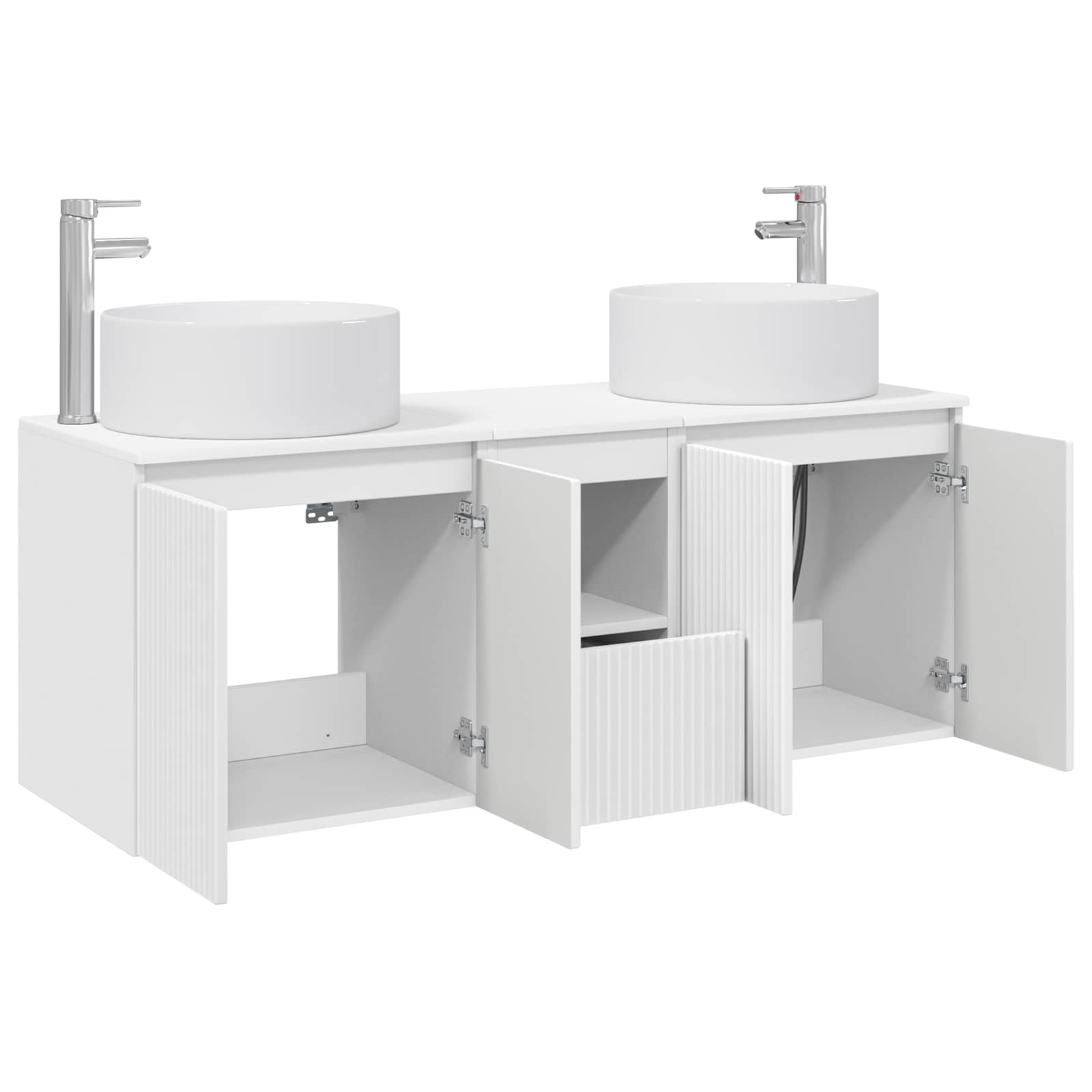 Komplet omaric za kopalnico 3 kos Bela 49,5 x 44,5 x 65,5 cm