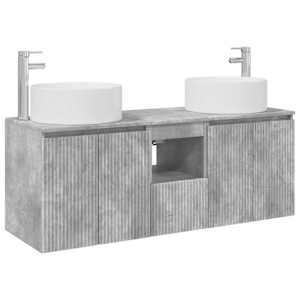 vidaXL Vannitoa kapikomplekt 3 tk Betoonhall 49,5 x 44,5 x 65,5 cm