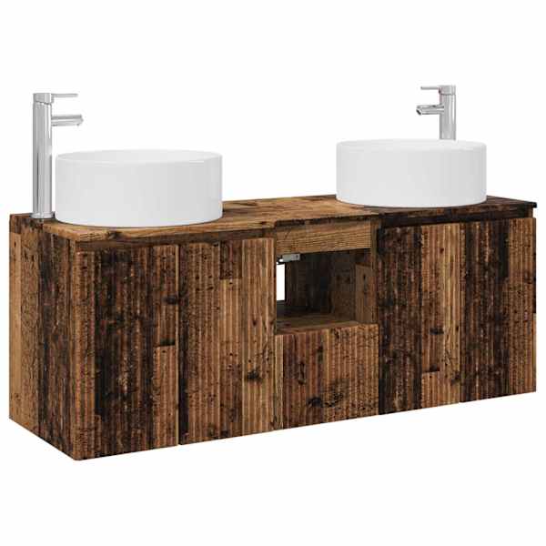 vidaXL Vannitoa kapikomplekt 3 tk Vana puit 49,5 x 44,5 x 65,5 cm