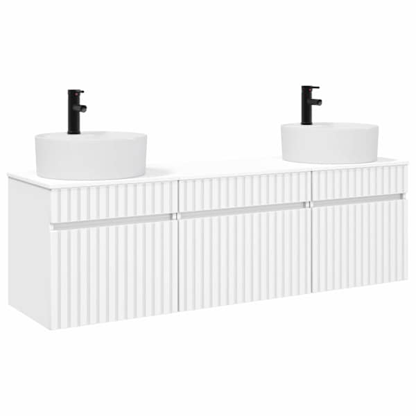 vidaXL Vannitoa kapikomplekt 3 tk Valge 49 x 44,5 x 65 cm Tehispuit