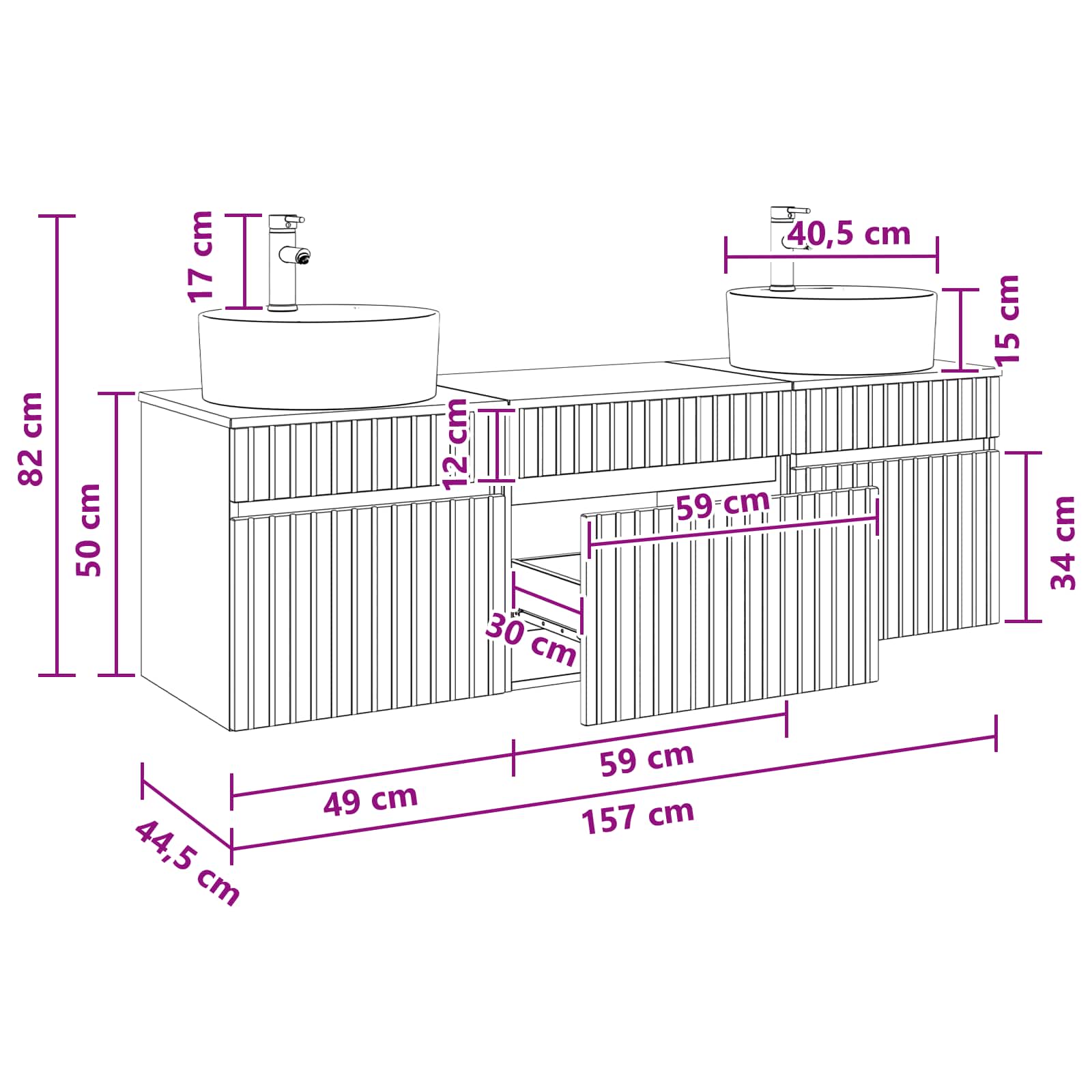 Bathroom Cabinet Set size guide
