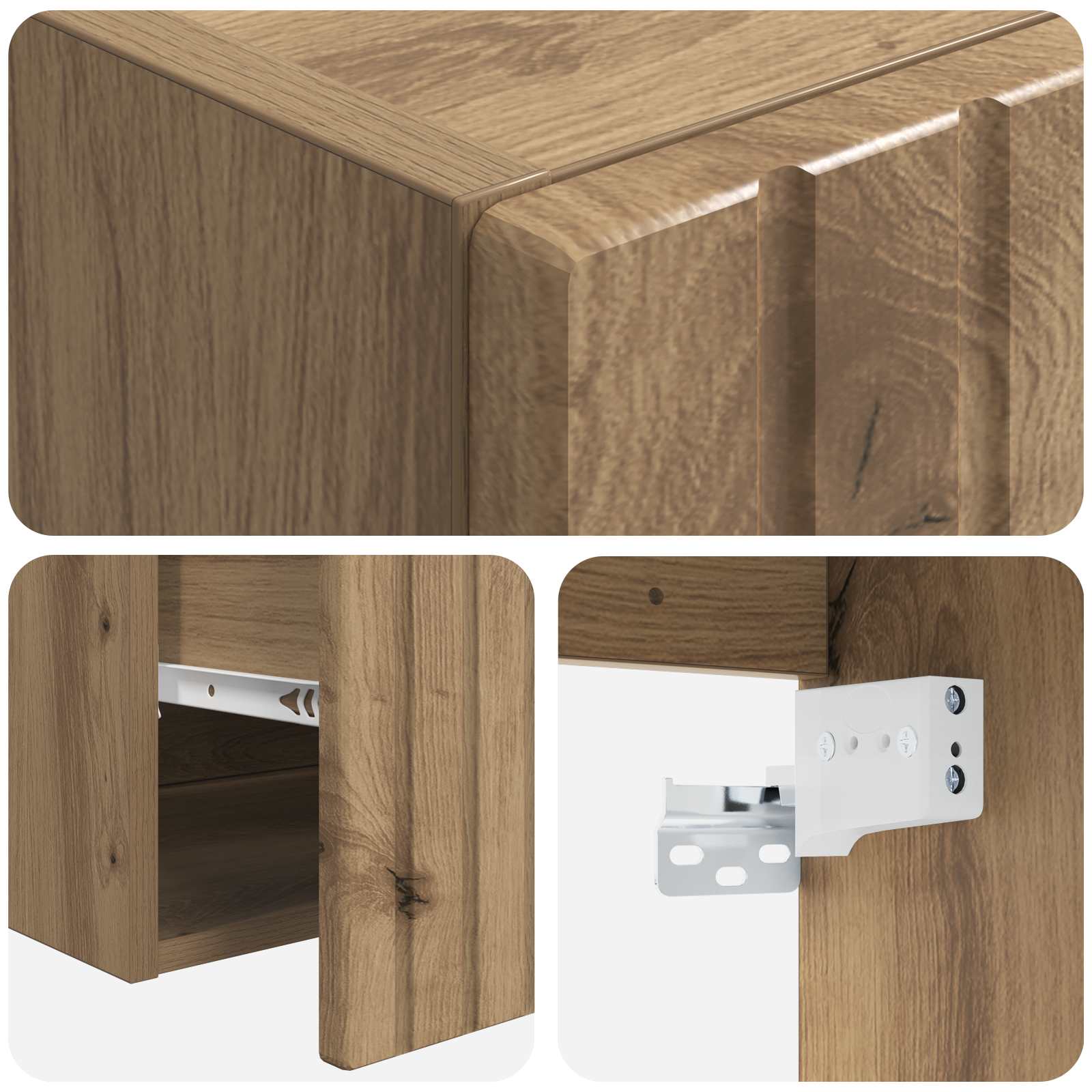 Badkamerkastenset 3 st Artisanaal eiken 49 x 44,5 x 65 cm - Afbeelding 8