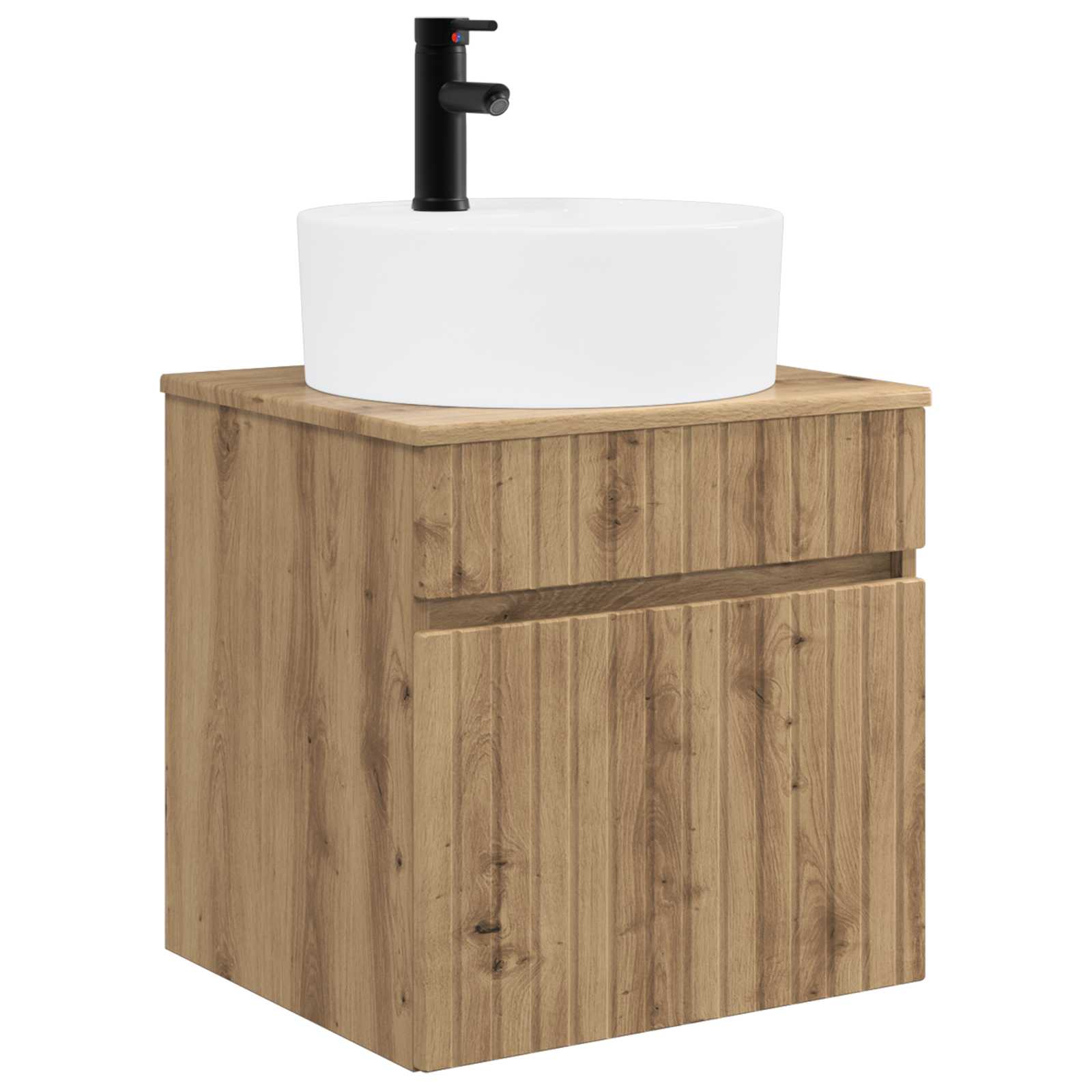 Badkamerkastenset 3 st Artisanaal eiken 49 x 44,5 x 65 cm - Afbeelding 4