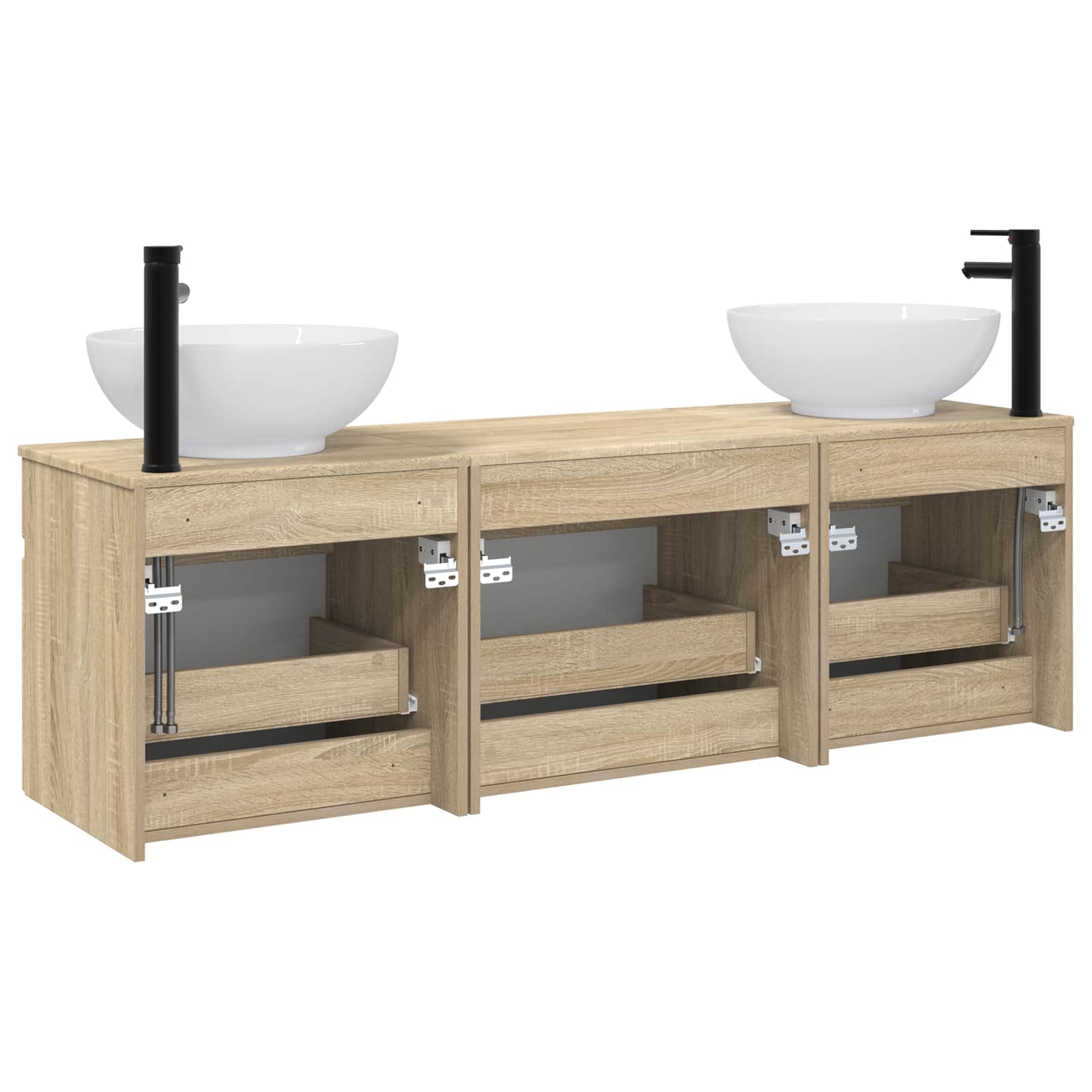 Badkamerkastenset 3 st Sonoma Eiken 49 x 44,5 x 66,5 cm - Afbeelding 7