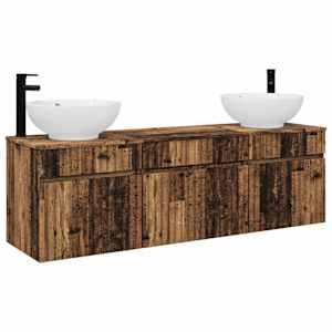 vidaXL Vannitoa kapikomplekt 3 tk Vana puit 49 x 44,5 x 66,5 cm