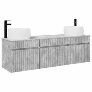 vidaXL Vannitoa kapikomplekt 3 tk Betoonhall 49 x 44,5 x 66 cm