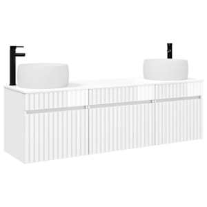 vidaXL Vannitoa kapikomplekt 3 tk K&otilde;rgl&auml;ikega valge 49 x 44,5 x 66 cm