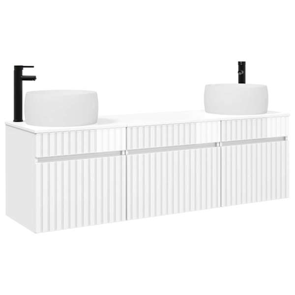 vidaXL Vannitoa kapikomplekt 3 tk K&otilde;rgl&auml;ikega valge 49 x 44,5 x 66 cm