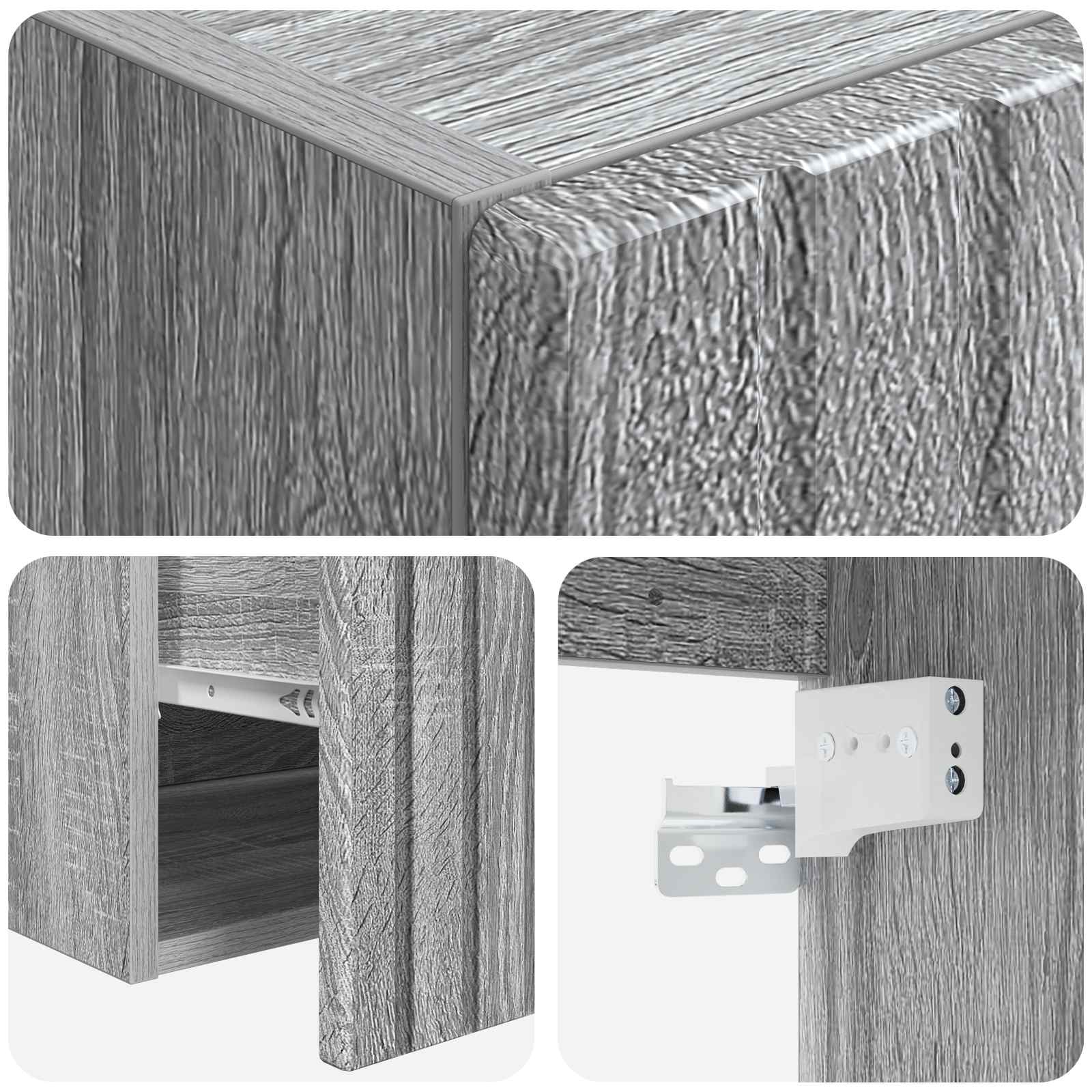 Komplet omaric za kopalnico 3 kos Siva Sonoma 49 x 44,5 x 66 cm
