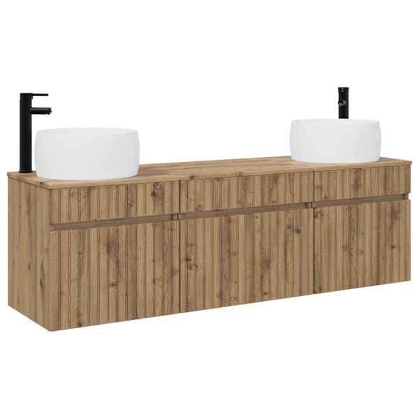 vidaXL Vannitoa kapikomplekt 3 tk Artisan tamm 49 x 44,5 x 66 cm