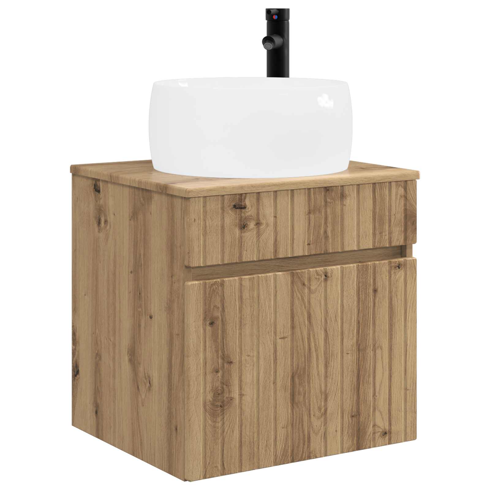 Badkamerkastenset 3 st Artisanaal eiken 49 x 44,5 x 66 cm - Afbeelding 4