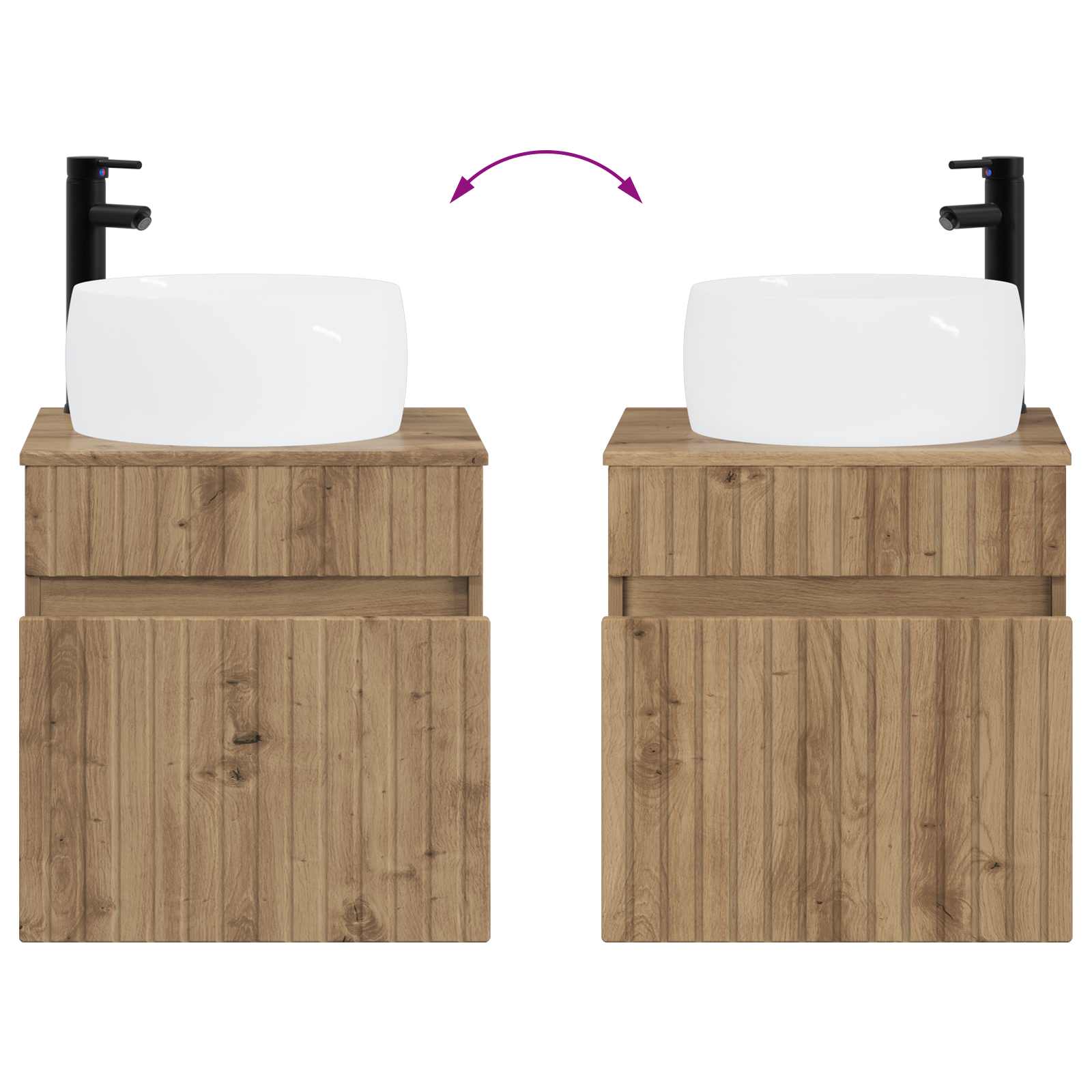Badkamerkastenset 3 st Artisanaal eiken 49 x 44,5 x 66 cm - Afbeelding 10