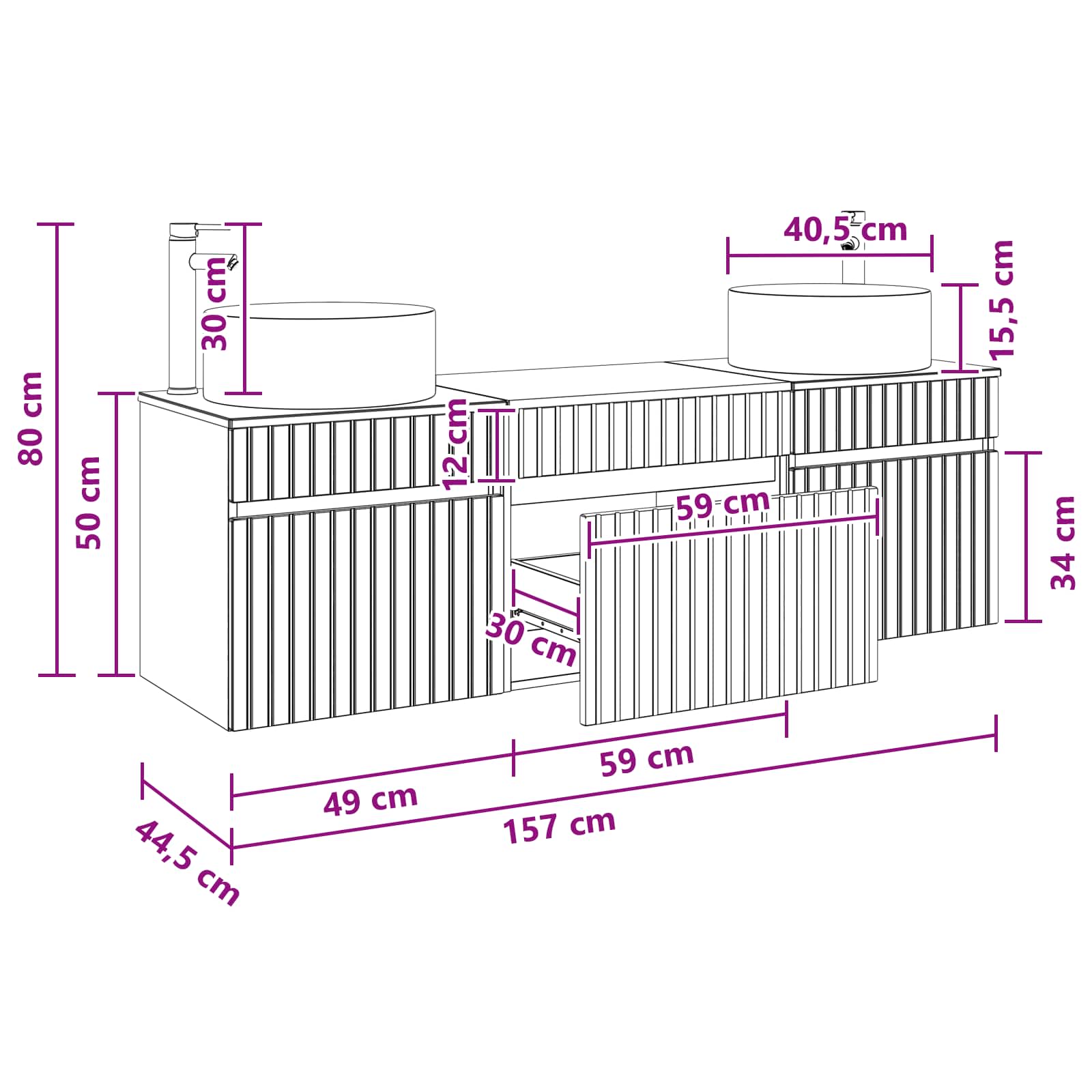 Bathroom Cabinet Set size guide