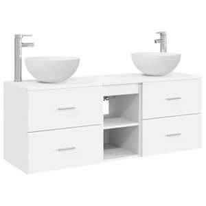 vidaXL Vannitoa kapikomplekt 3 tk Valge 49,5 x 35 x 63 cm Tehispuit